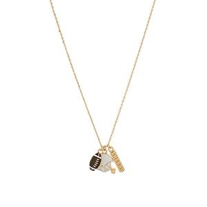 Football Enamel 3 Charm Necklace